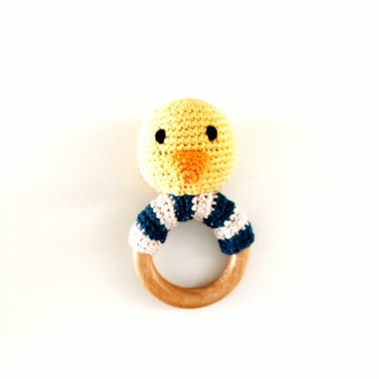 Pebblechild Duck Wooden Teether Ring