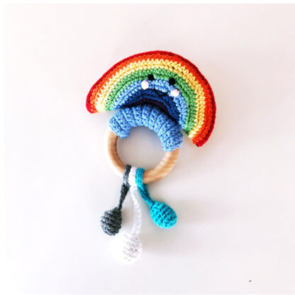 Pebblechild Rainbow Wooden Teether Ring